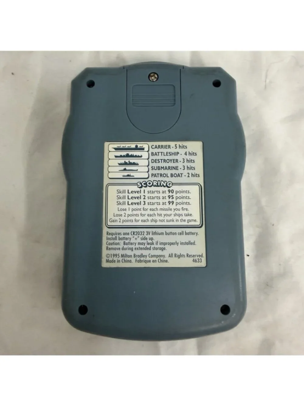 Milton Bradley Electronic Battleship Handheld Game 4633 Tested Working 1995 LCD